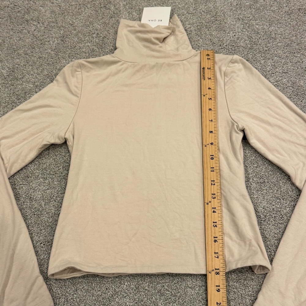 Nwt Re Ona Turtleneck Longsleeve Top In Ivory Cream Size Medium — image 7 of 8